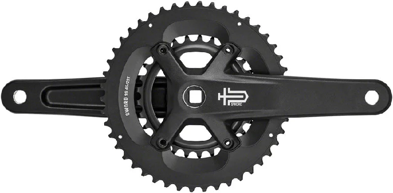 microSHIFT Sword BLK 2x Crankset - 172.mm 9-Speed 46/29t 110/80 Asym BCD JIS Square Taper Spindle Interface BLK