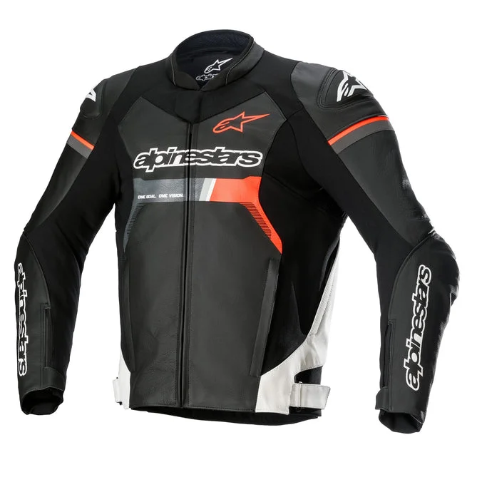 ALPINESTARS GP FORCE LEATHER AJCKET - BLACK/WHITE/RED FLURO