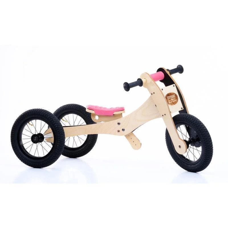 4 in 1 Wooden Bike - Pink - Saddle Seat Cover & Chin Protector