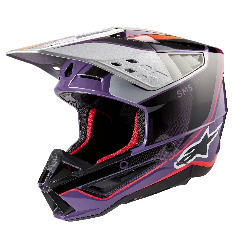 ALPINESTARS 2025 SUPERTECH M5 SAIL HELMET - VIOLET/BLACK/SILVER GLOSSY