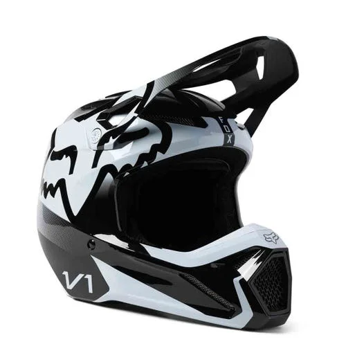 FOX 2023 YOUTH V1 LEED HELMET - BLACK/WHITE