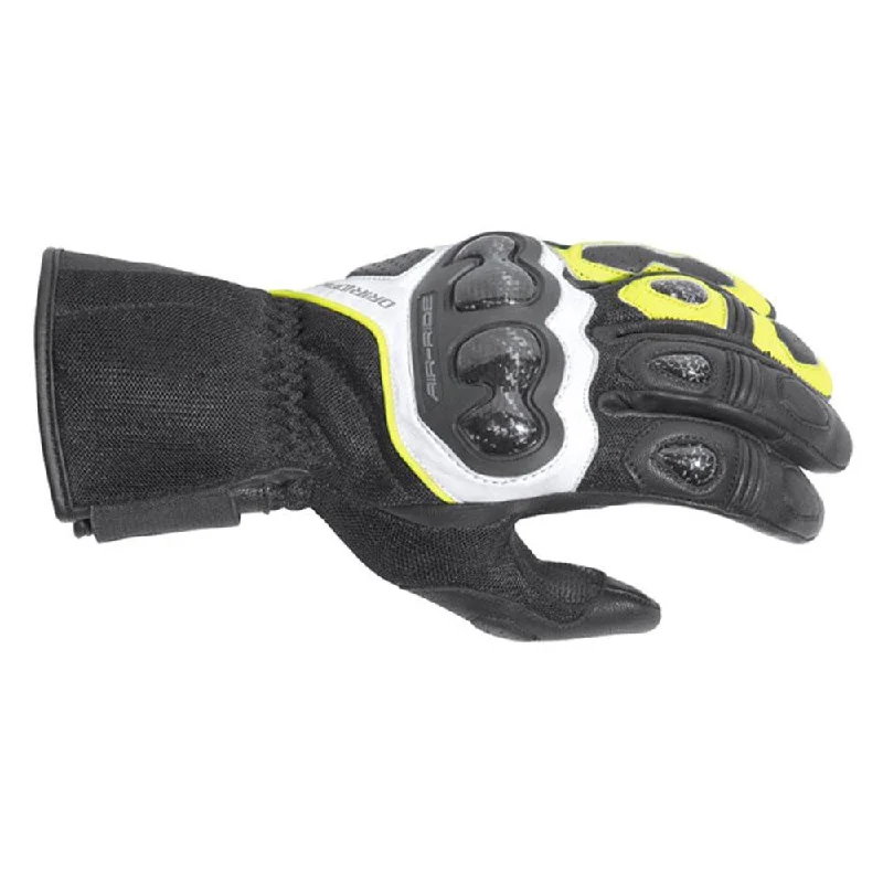 DRIRIDER AIR-RIDE 2 LONG CUFF GLOVES - BLACK/WHITE/YELLOW