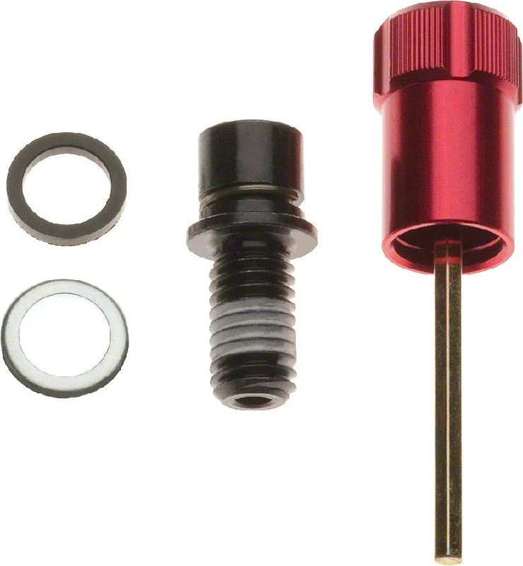 RockShox Rebound Adjuster Knob/Bolt Kit Aluminum Red Short