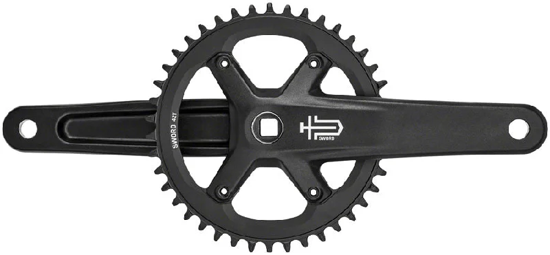 microSHIFT Sword BLK 1x Crankset - 165mm 9/10-Speed 42t 110 Asym BCD JIS Square Taper Spindle Interface BLK