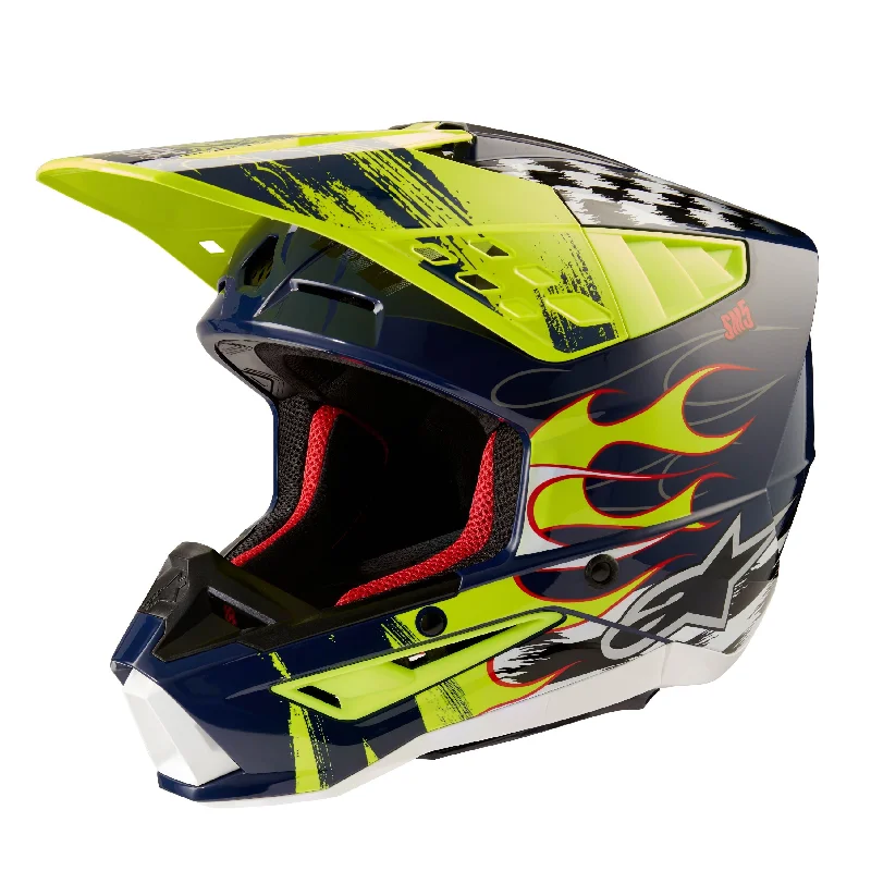 ALPINESTARS 2025 SUPERTECH M5 RUSH HELMET - NIGHT NAVY/YELLOW FLUO GLOSSY