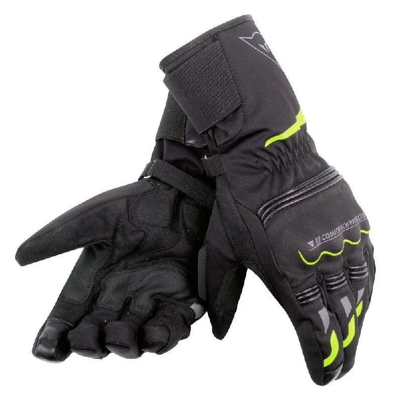 DAINESE TEMPEST UNISEX D-DRY® LONG GLOVES - BLACK/FLUO YELLOW