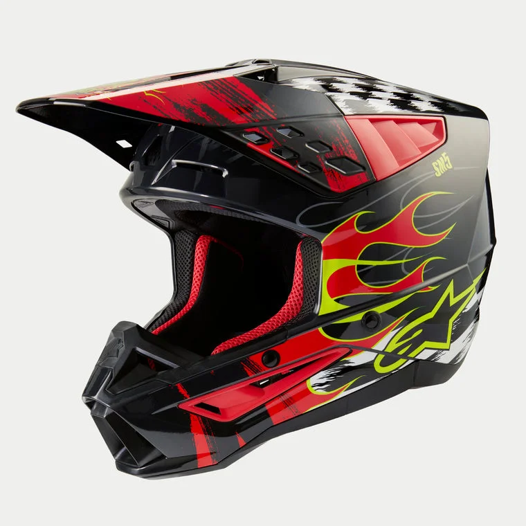 ALPINESTARS 2025 SUPERTECH M5 RUSH HELMET - DARK GREY/BRIGHT RED GLOSSY