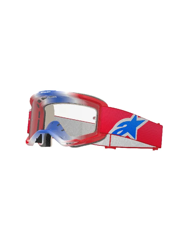 ALPINESTARS VISION 5 CORP GOGGLES - RED WHITE BLUE CLEAR