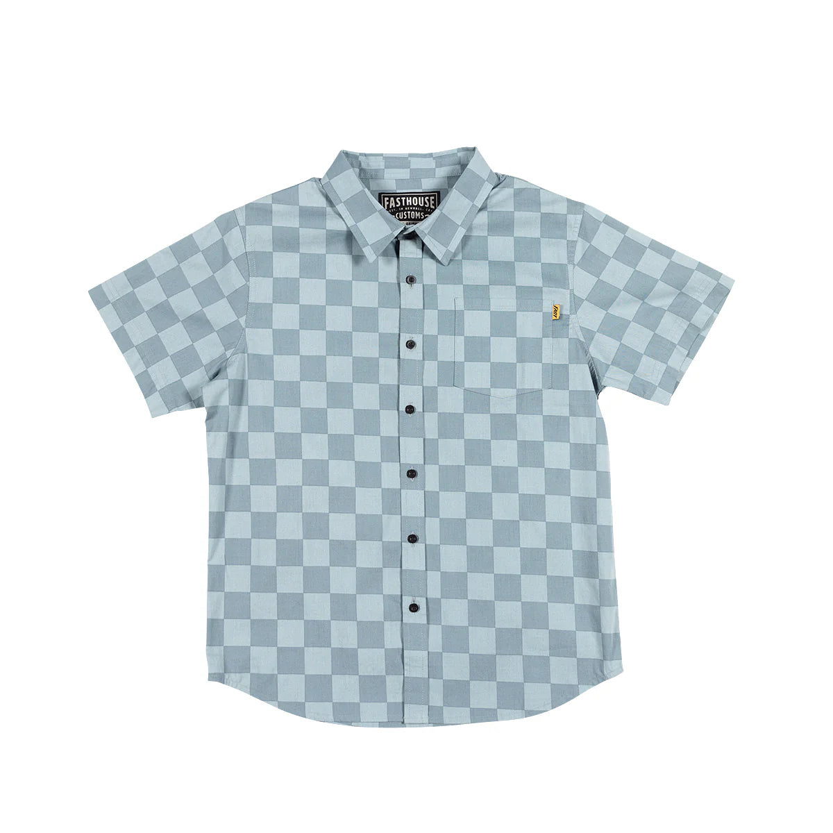 Fasthouse Winston Short Sleeve Button Up Shirt - Youth - Blue