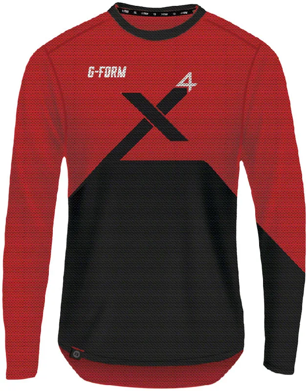 G-Form Pro-X4 Long Sleeve Bike Jersey - Red/Black Medium