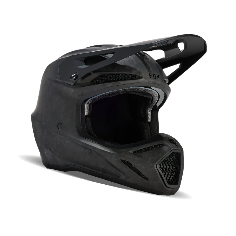 FOX 2025 V3 RS CARBON SOLID HELMET - MATTE BLACK