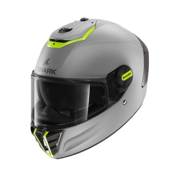 SHARK SPARTAN RS BLANK MAT SP HELMET - SILVER/YELLOW