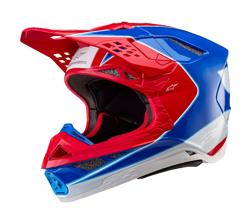 ALPINESTARS 2025 SUPERTECH M10 AEON HELMET - BRIGHT RED/BLUE GLOSSY