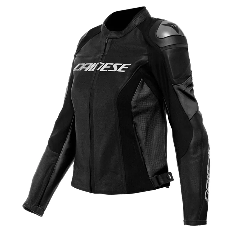 DAINESE RACING 4 LADIES PERFORATED LEATHER JACKET - BLACK/BLACK