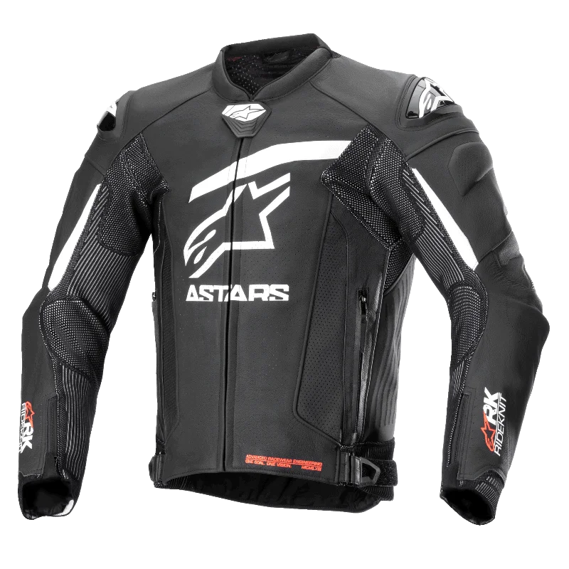 ALPINESTARS GP PLUS R V4 RIDEKNIT LEATHER JACKET - BLACK/WHITE