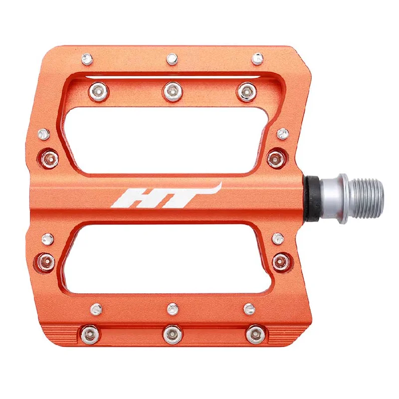 HT Components AN14A Nano Platform Pedals Body: Aluminum Spindle: Cr-Mo 9/16 Orange Pair