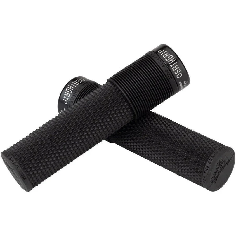 Deathgrip Bike Handlebar Grips - Black, Lock-On, Thin