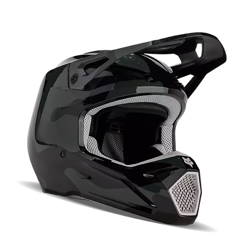 FOX 2025 YOUTH V1 BNKR HELMET - BLACK CAMO