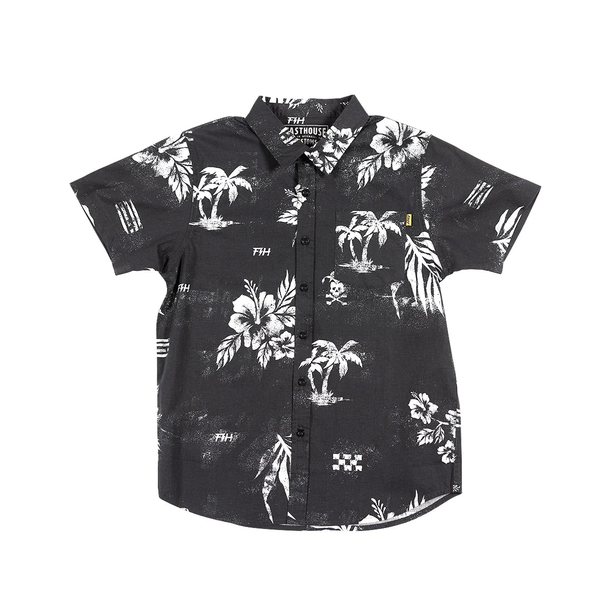 Fasthouse Alani Short Sleeve Button Up Shirt - Youth - Black