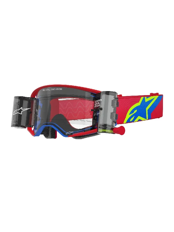 ALPINESTARS SUPERTECH CORP GOGGLES - RED BLUE CLEAR ROLL-OFF