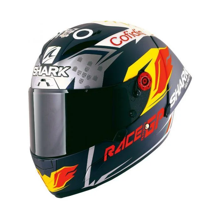 SHARK RACE-R PRO GP OLIVEIRA SIGNATURE MAT HELMET - BLUE/RED/YELLOW