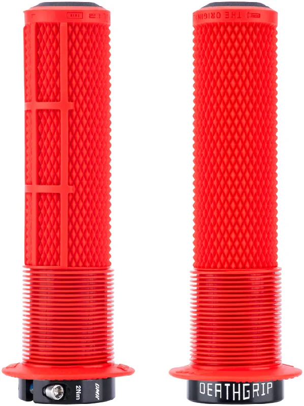 DMR DeathGrip 2 Flanged Grips - Thin Lock-On Red