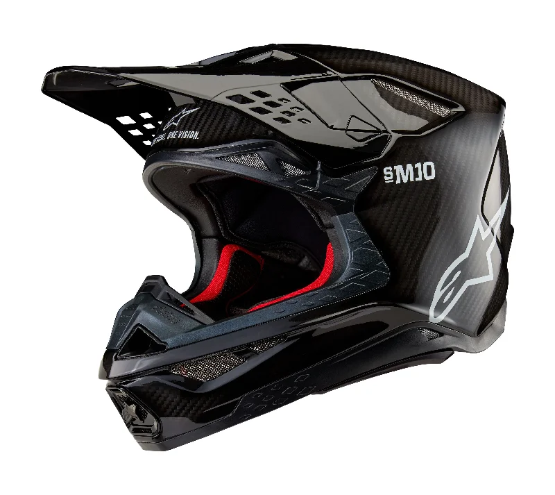 ALPINESTARS 2025 SUPERTECH M10 SOLID HELMET - BLACK GLOSSY CARBON