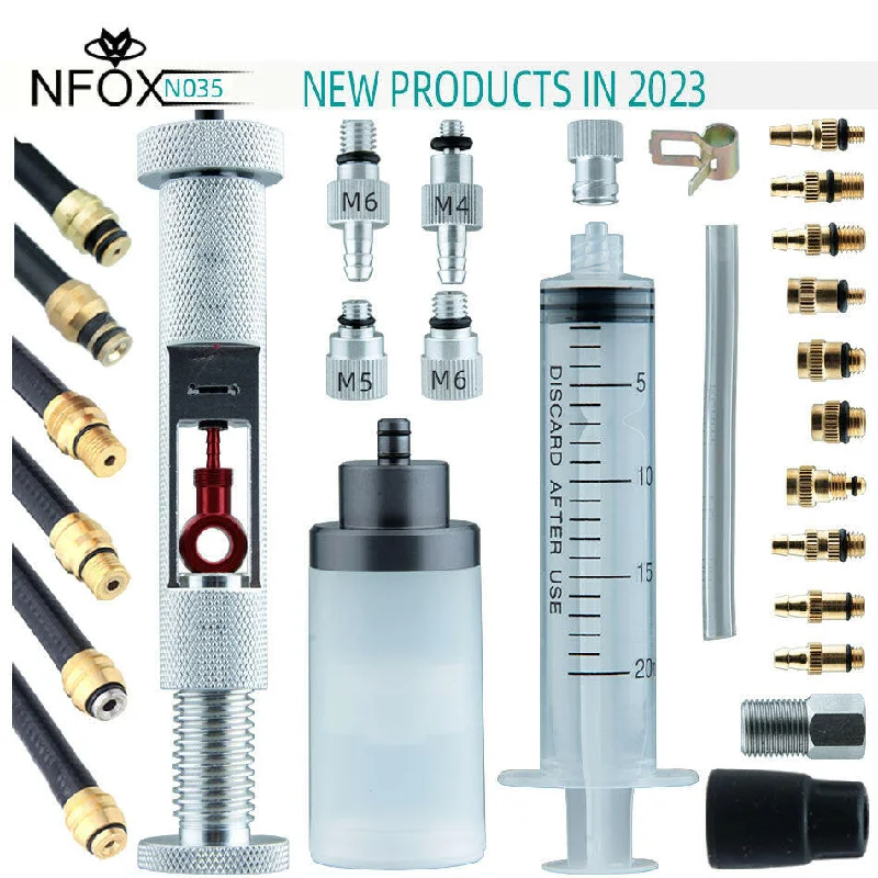 NFOX Multi-function Hydraulic Brake Maintenance Bleed Needle Multi Bicycle Repair Tools Bike EZmtb Kit Oil Pipe Cut Screw Cover