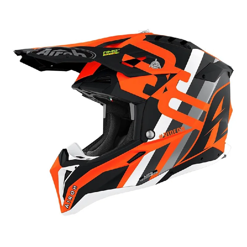 AIROH AVIATOR 3 HELMET - 'RAINBOW' ORANGE MATT