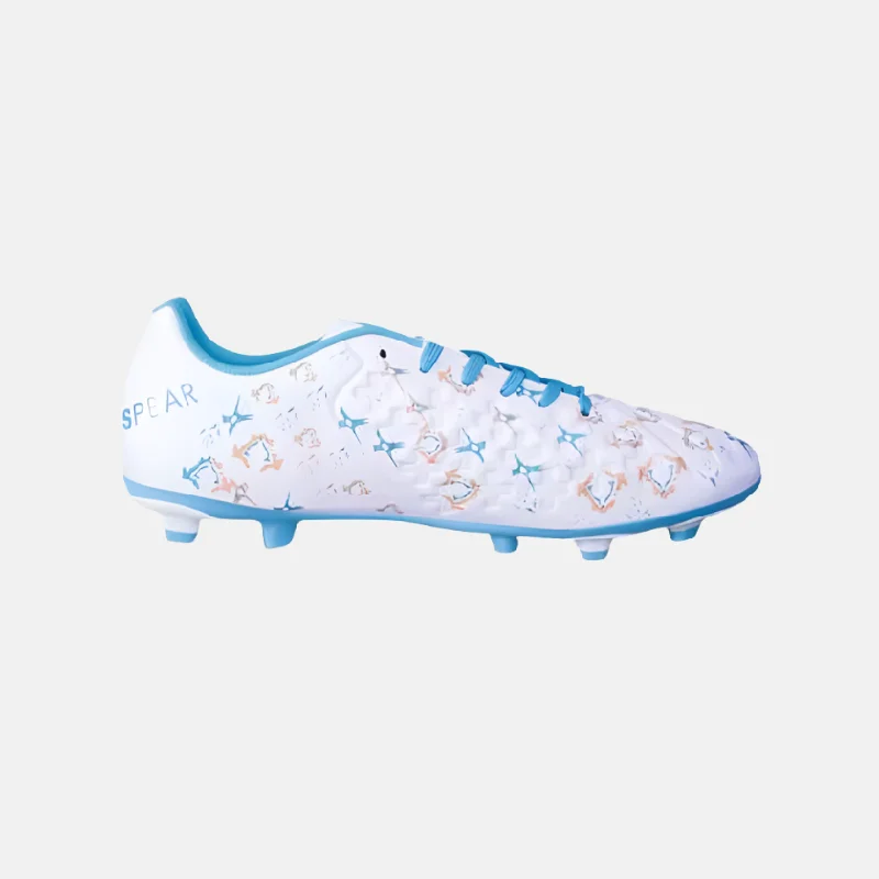 Nivia Spear 2.0 Men's Football Shoes -White/Sky Blue