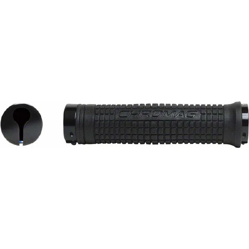 Squarewave XL Bike Handlebar Grips - Black, Lock-On