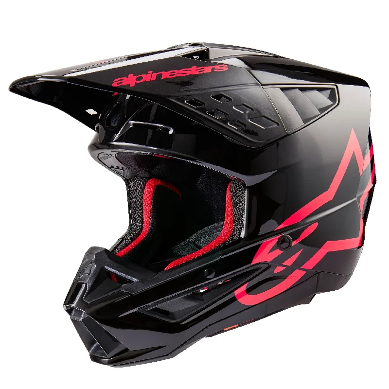 ALPINESTARS 2025 SUPERTECH M5 CORP HELMET - BLACK/DIVA PINK GLOSSY