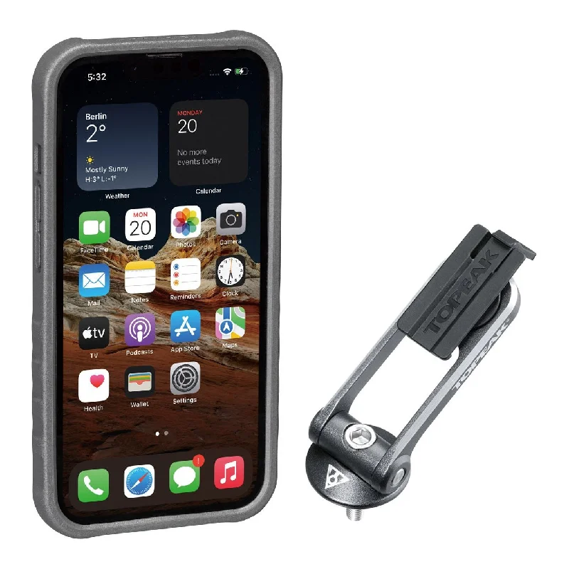 Custodia Topeak RideCase per iPhone 13 nera/grigia con supporto