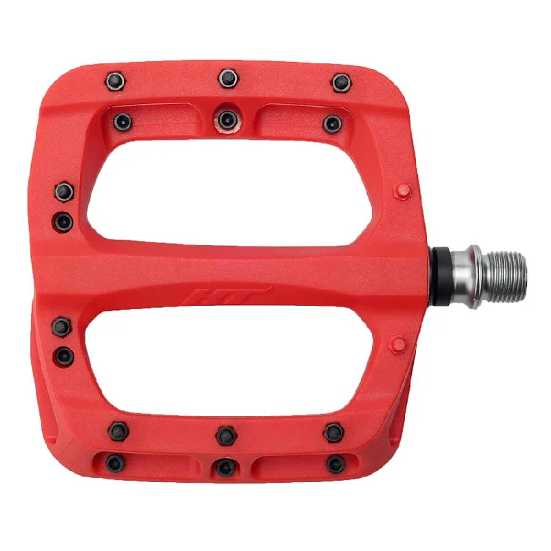 HT Components PA03A Nano P Platform Pedals Body: Nylon Spindle: Cr-Mo 9/16 Red Pair